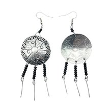 Recycled Round aluminium Maasai Bead Earrings 232-100