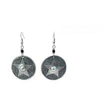 Recycled Aluminium Round Star Earrings