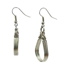 Silver Wire Maasai Bead Loop Earrings