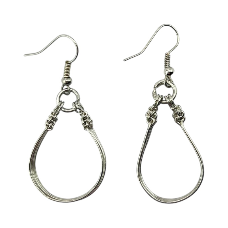 Silver Wire Maasai Bead Loop Earrings