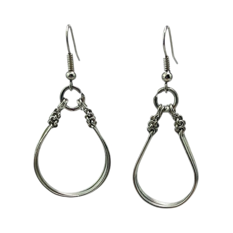 Silver Wire Maasai Bead Loop Earrings