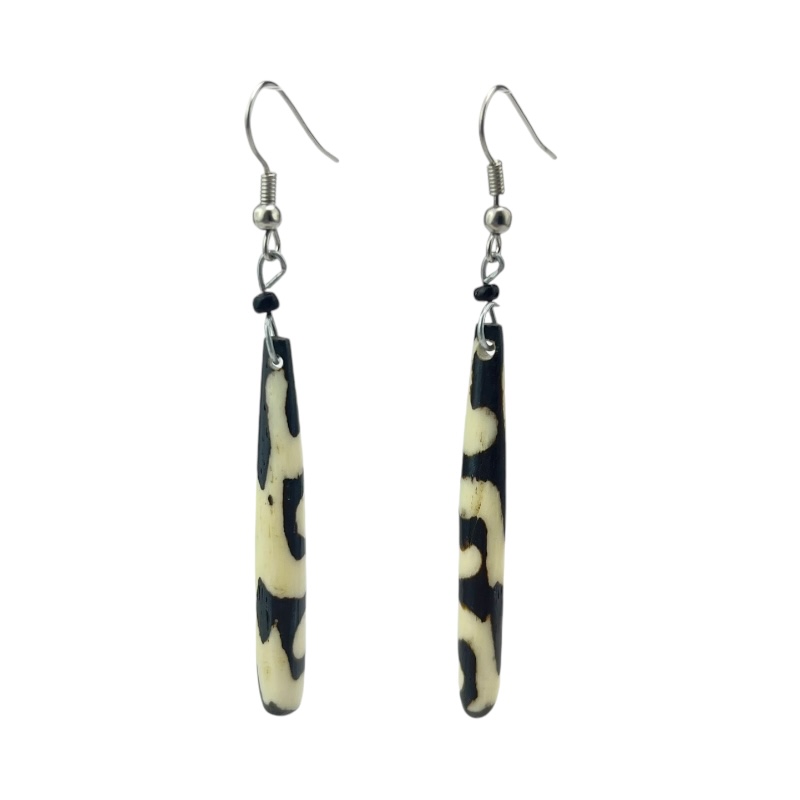 Kujenga Batik Bone Earrings