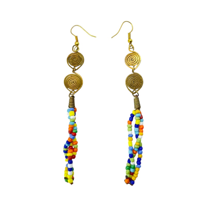 Multi Color Bead Earrings 129-22