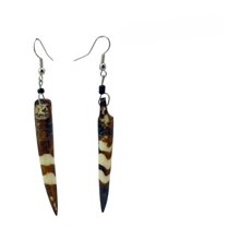 Elephant Tusk Batik Bone Earrings 51-23