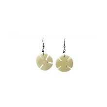 Cow Bone Dangle White Earrings