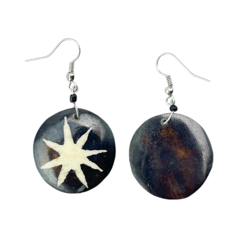 Cow Bone Solar Flare Maasai Earrings