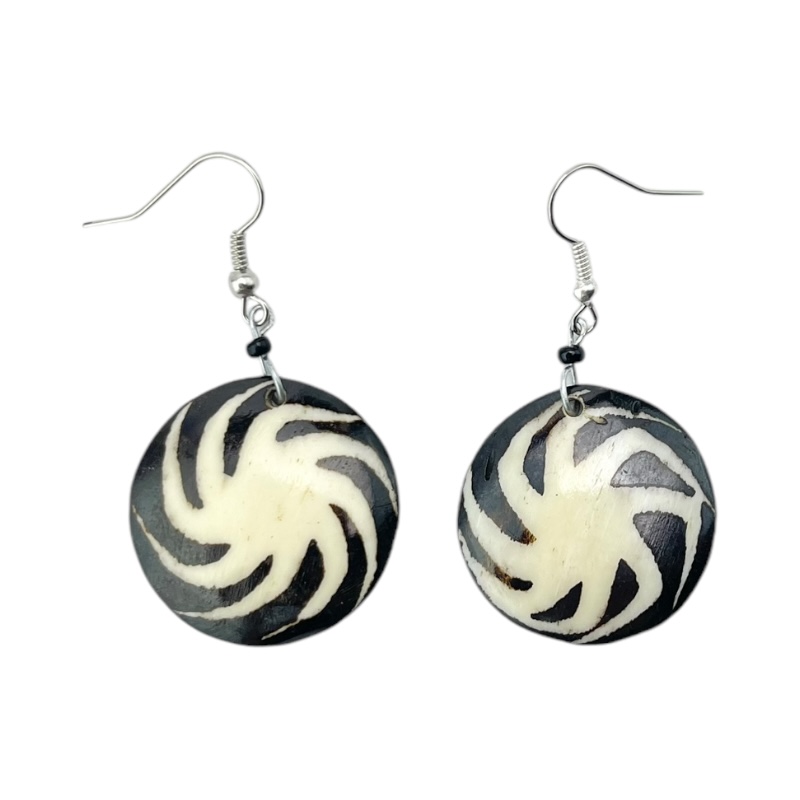 Cow Bone Pin Wheel Maasai Earrings