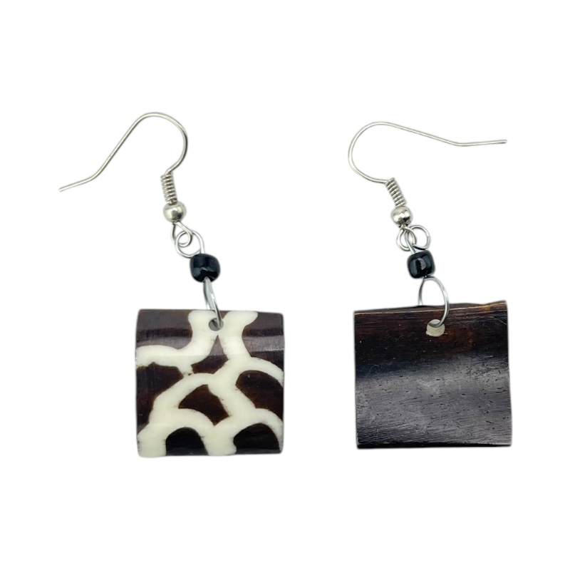 Giraffe Print Square Earrings 716-54