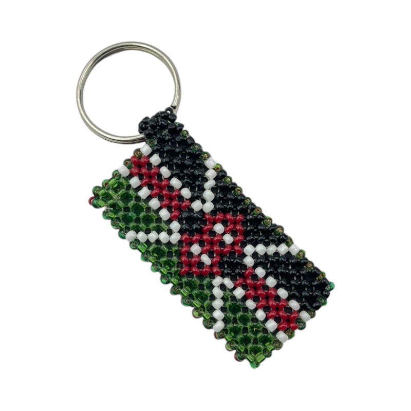 Kenya Flag Maasai Bead Keychain