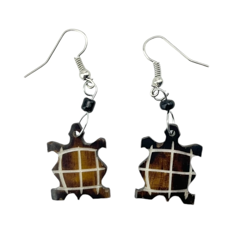 Tortoise Brown Bone earrings