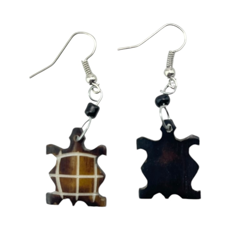 Tortoise Brown Bone earrings