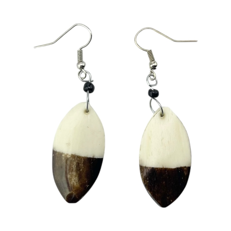 Maasai Shield halftone Bone earrings