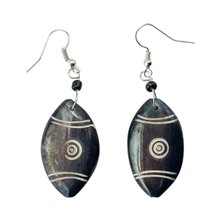 Maasai Shield Brown Bone earrings