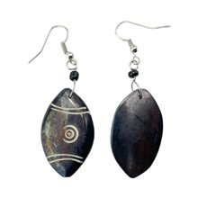 Maasai Shield Brown Bone earrings