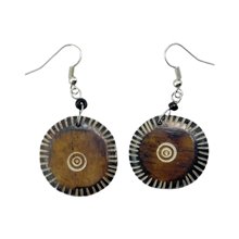 Round Brown Bone earrings