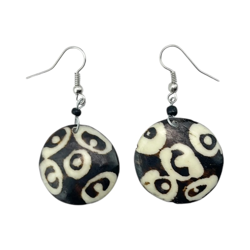 Malengo Tano Batik Bone Earrings