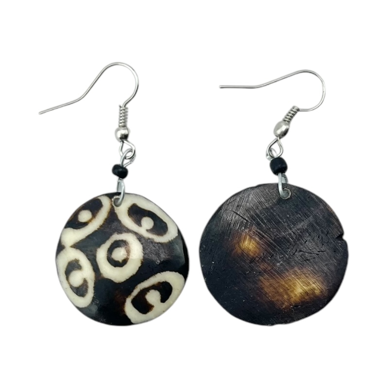 Malengo Tano Batik Bone Earrings