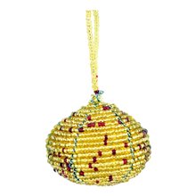 Maasai Bead Ball Ornament - Gold