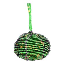 Green Maasai Bead Christmas Ball Ornament