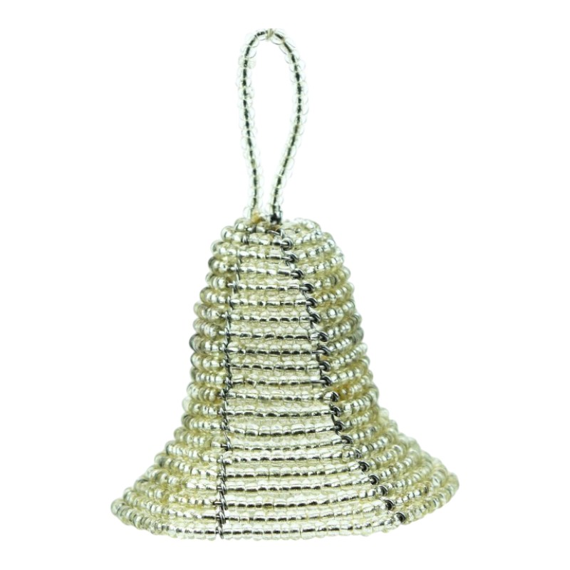 Maasai Bead Bell Ornament - Clear