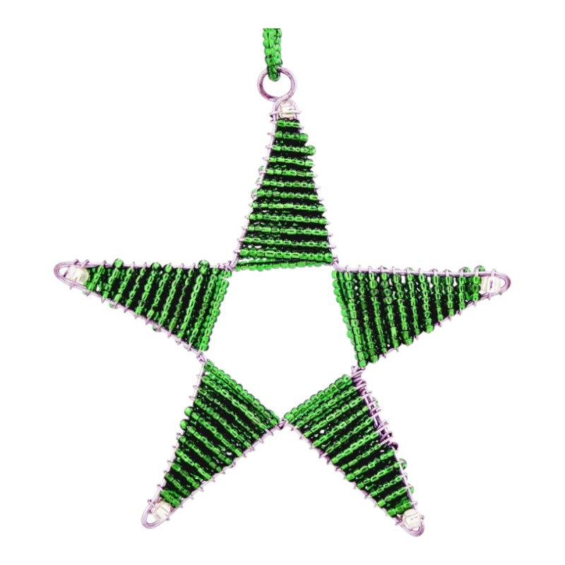 Maasai Bead Wire Christmas Star Ornament