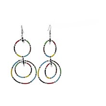 Multi Color Maasai Bead Loop Earring