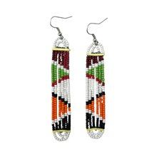 Maasai Glass Beads Multi Color Earrings 231-376