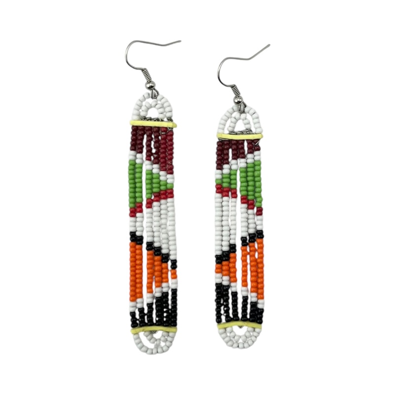 Maasai Glass Beads Multi Color Earrings 231-376