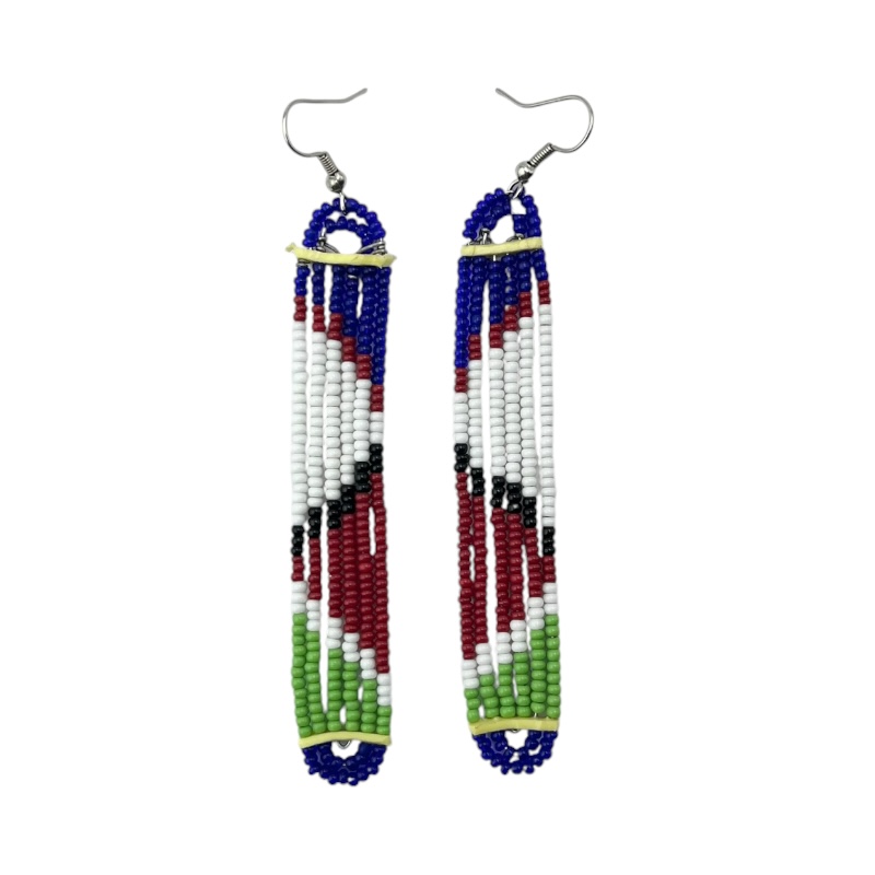 Maasai Glass Beads Multi Color Earrings 231-378