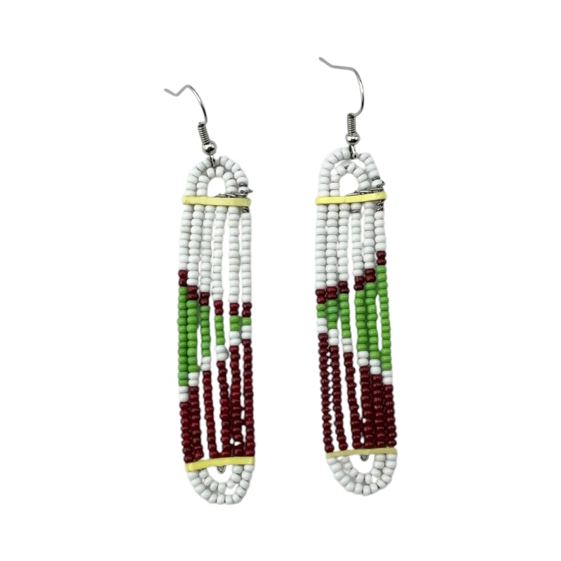 Maasai Glass Beads Multi Color Earrings 231-381