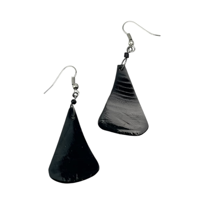 Dark Cow Horn Earrings