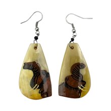 Elephant Cow Horn Earrings 326-13