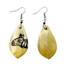 Zebra Cow Horn Earrings 324-13