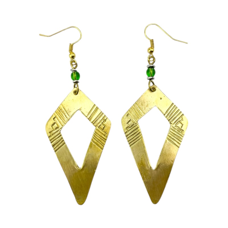 Kite Cut-Out Brass Earrings