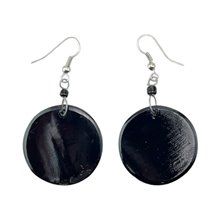 Disk Cow Horn Earrings