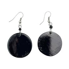 Disk Cow Horn Earrings