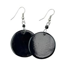 Disk Cow Horn Earrings