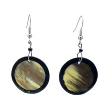 Full Moon Disk Cow Horn Earrings