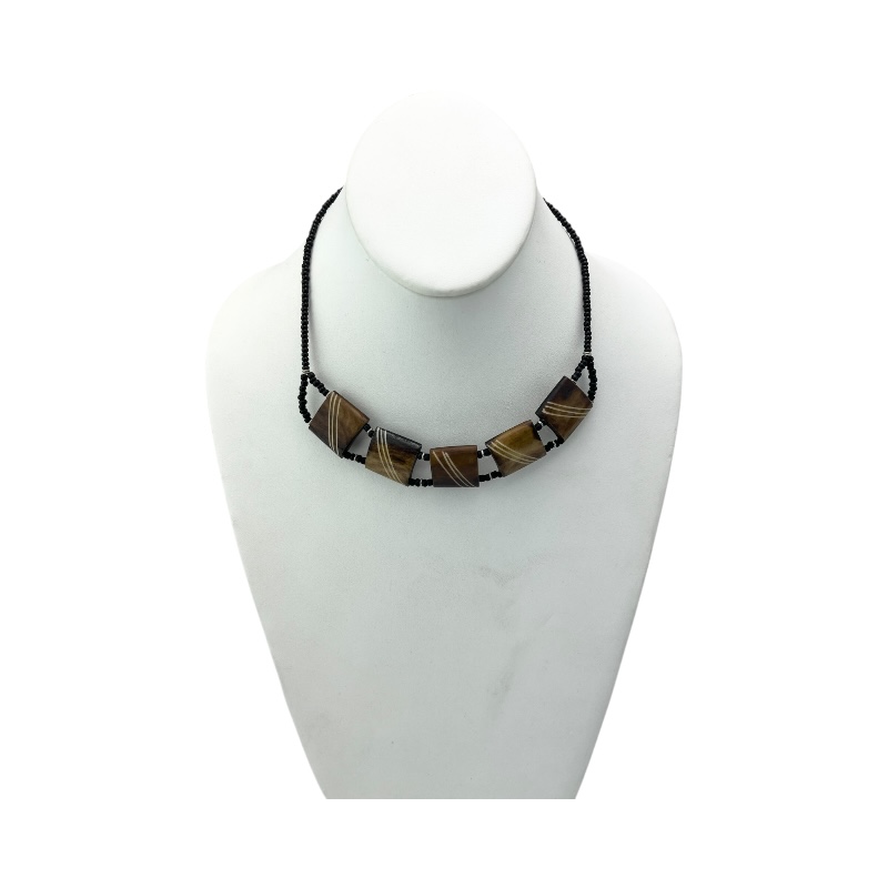 Cow bone Choker Necklace Brown