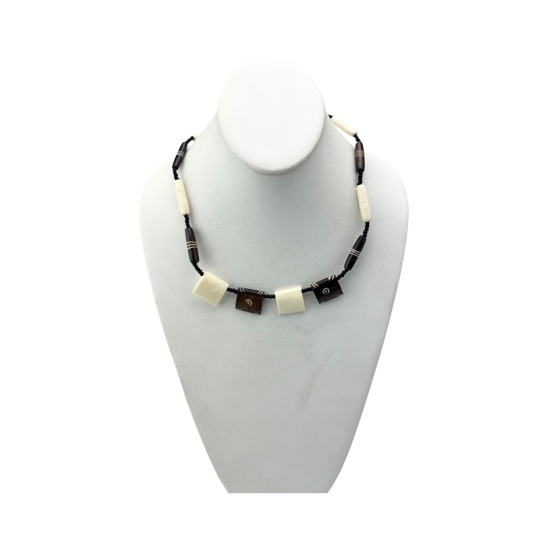 Brown/White Cow bone Choker Necklace