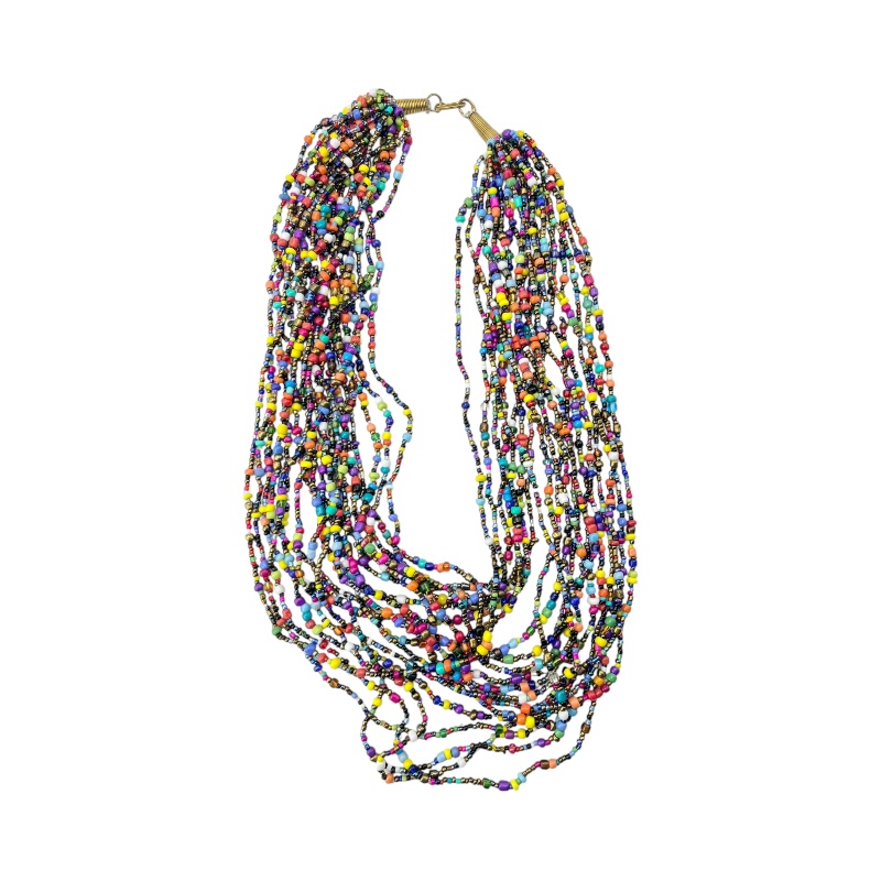 Multi Color Strand Maasai Bead Necklace