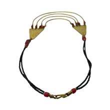 Maasai Trade Bead Brass Strand Necklace 119-90