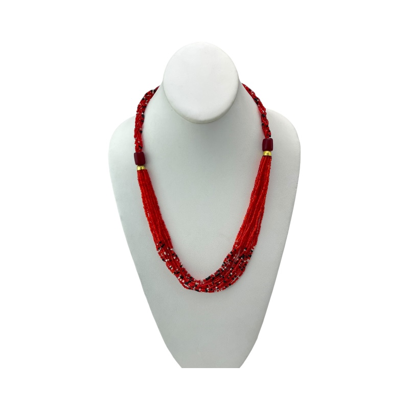 Maasai Red Bead Resin Necklace