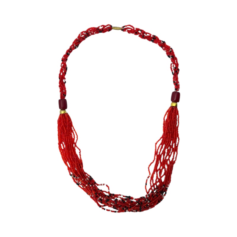 Maasai Red Bead Resin Necklace