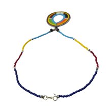 Maasai Multi Color Bead Tear Drop Pendant Necklace