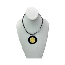 Full Moon Cow Horn Disk Pendant Necklace