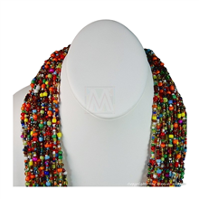 Multi Color Strand Maasai Bead Necklace 707-4-91