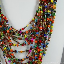 Multi Color Strand Maasai Bead Necklace 707-4-91