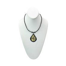 Tear Drop Cow Horn Leaf Pendant Necklace