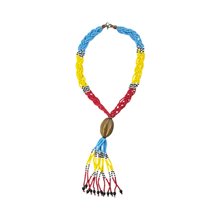 Mkia Bead Tassel Necklace - Light Brown